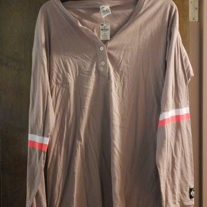 Tan long sleeved PINK/Victoria's Secret shirt